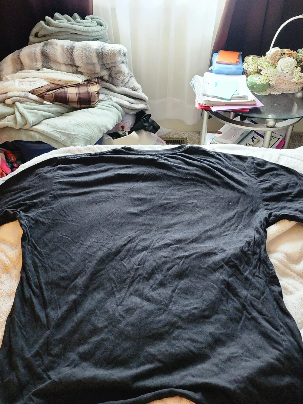 adidas Black Tee with White Trefoil Wordmark